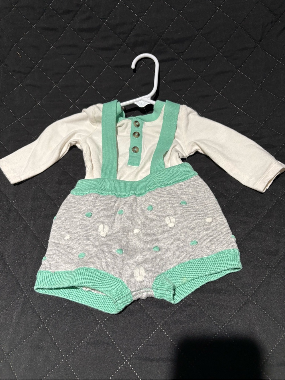 CAT & JACK BABY BUNNY SWEATER SUSPENDER SET